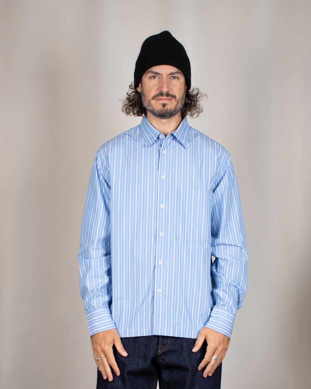 Lucky Shirt ReFab Compact Cotton Blue Stripe