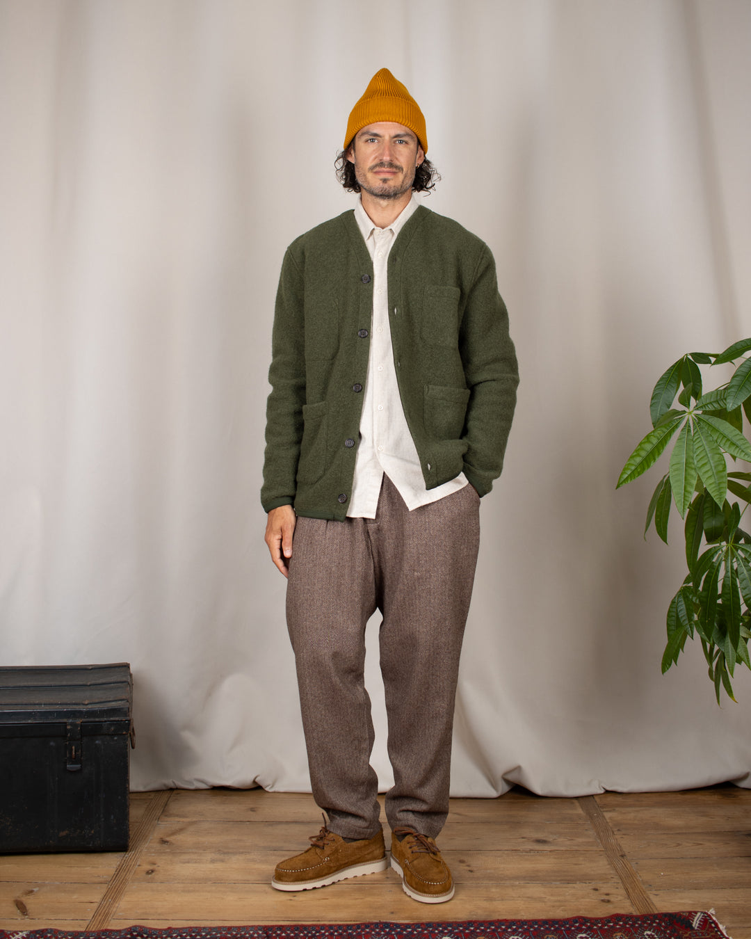 Square Pocket Shirt Brushed Flannel Ecru