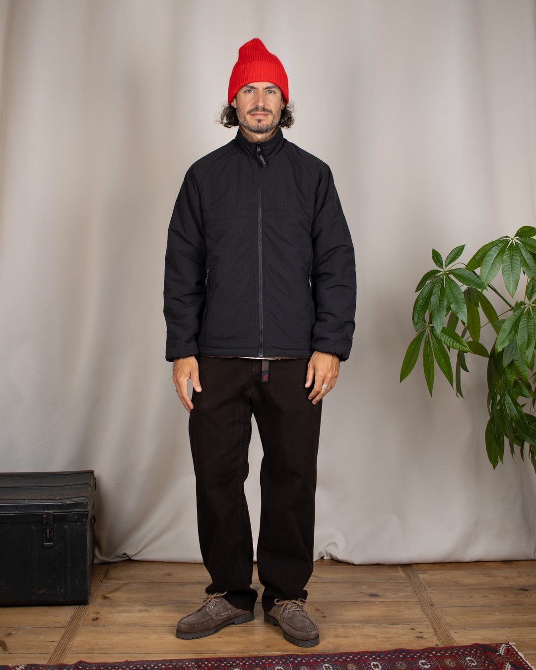 Reversible Sherpa Jacket Dark Brown/Black