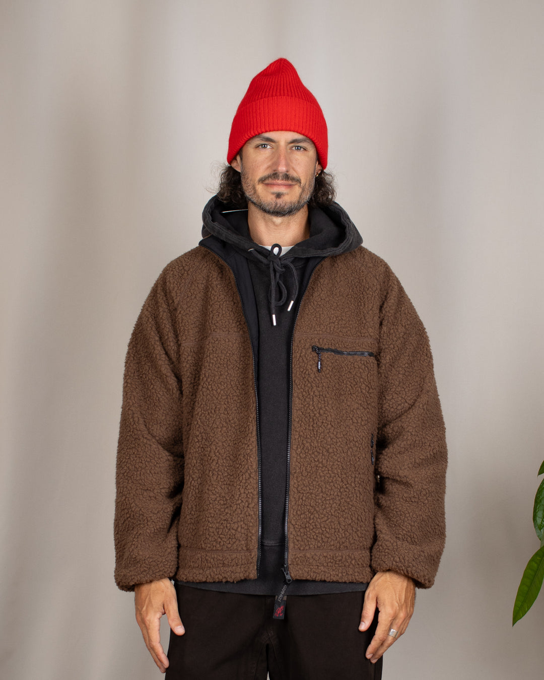 Reversible Sherpa Jacket Dark Brown/Black