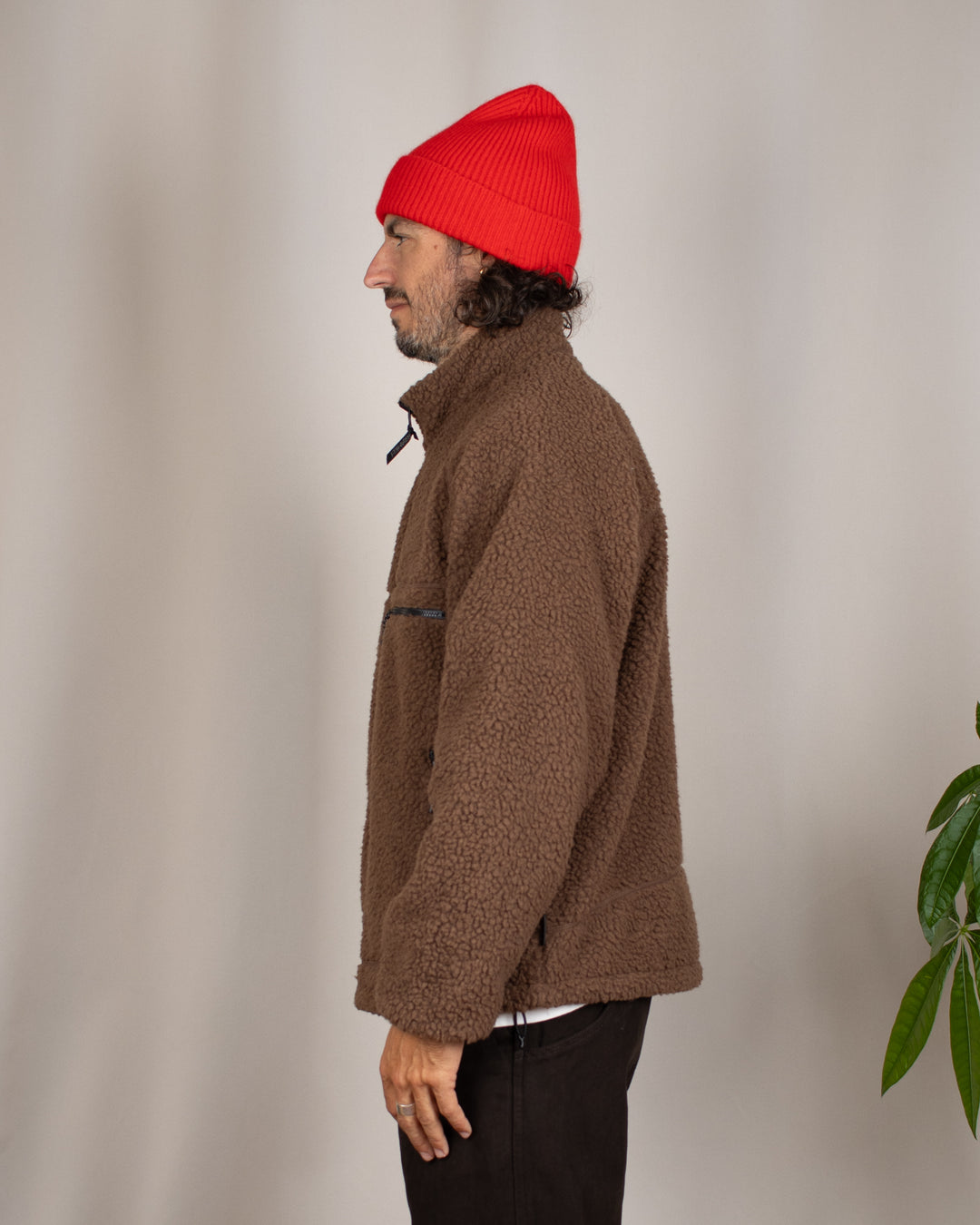 Reversible Sherpa Jacket Dark Brown/Black
