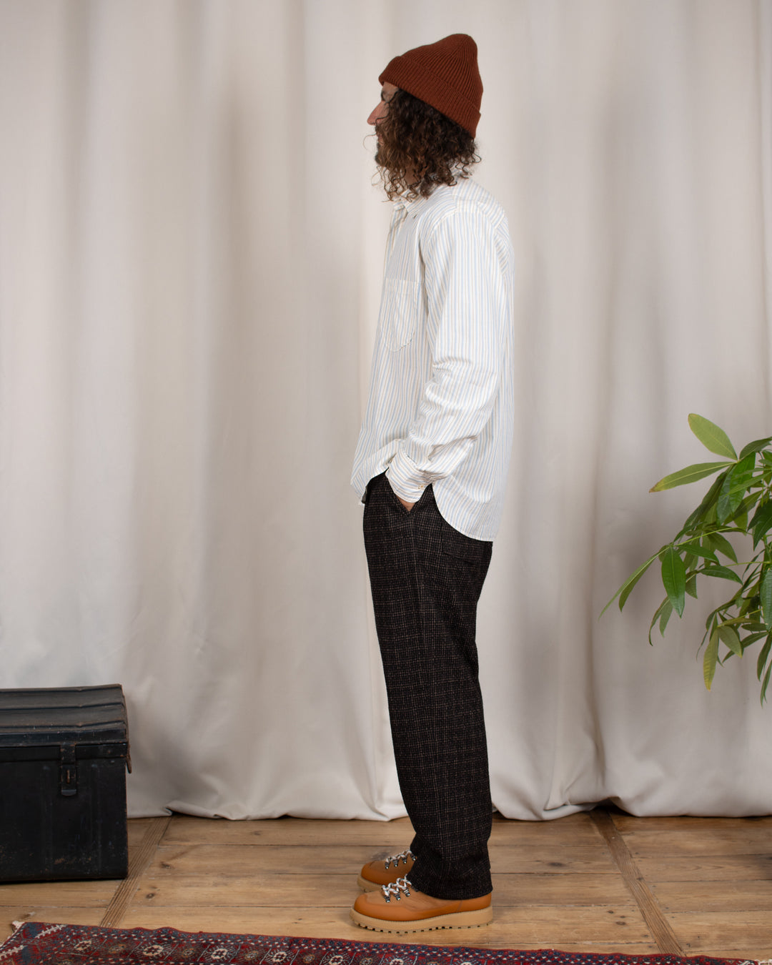 Duke Pant Cedar Check Brown