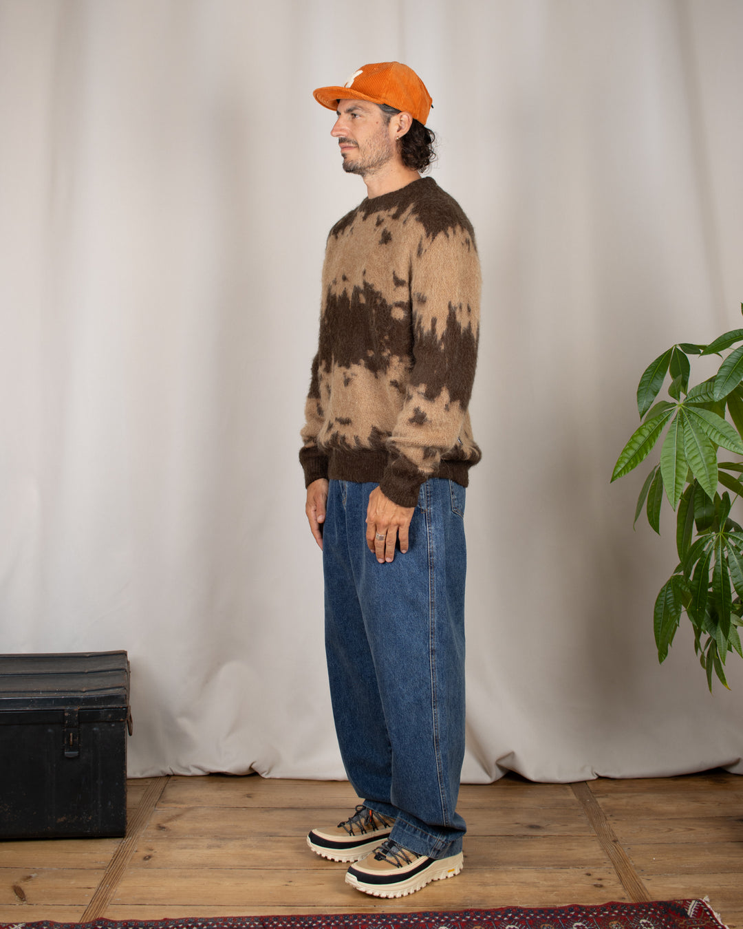 Mohair Splatter Sweater Taupe Splatter