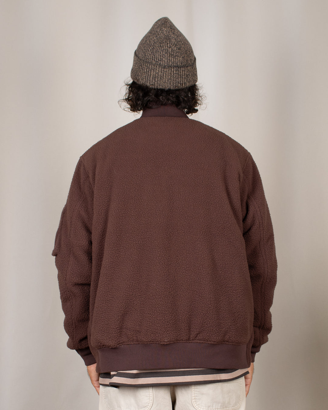 Reversible MA-1 Faux Wool Down Jacket D.BRN×D.OLV