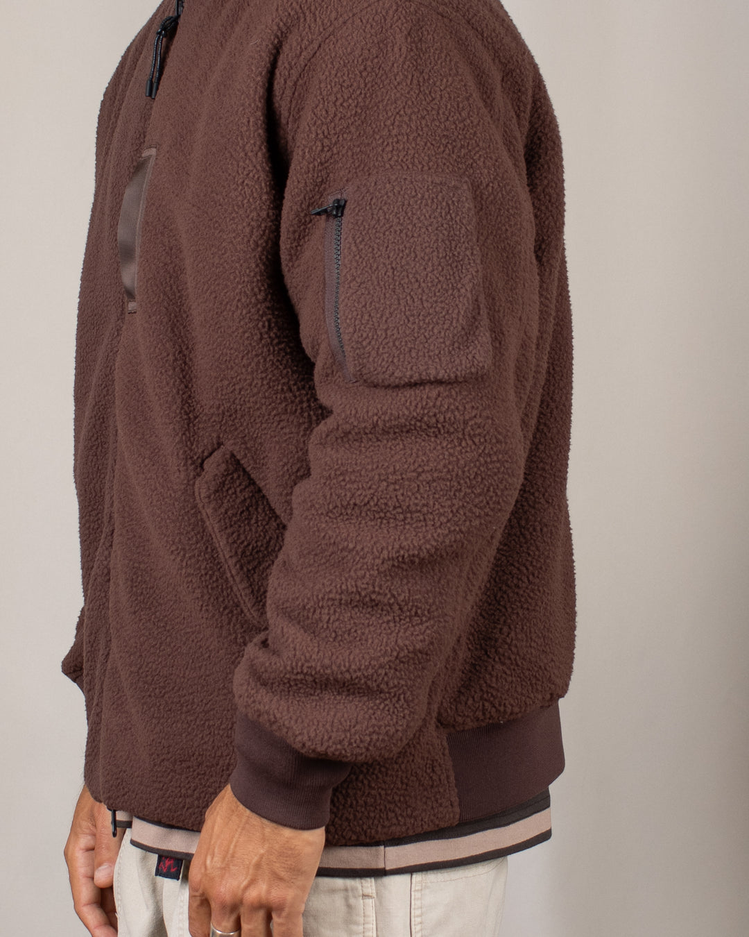 Reversible MA-1 Faux Wool Down Jacket D.BRN×D.OLV