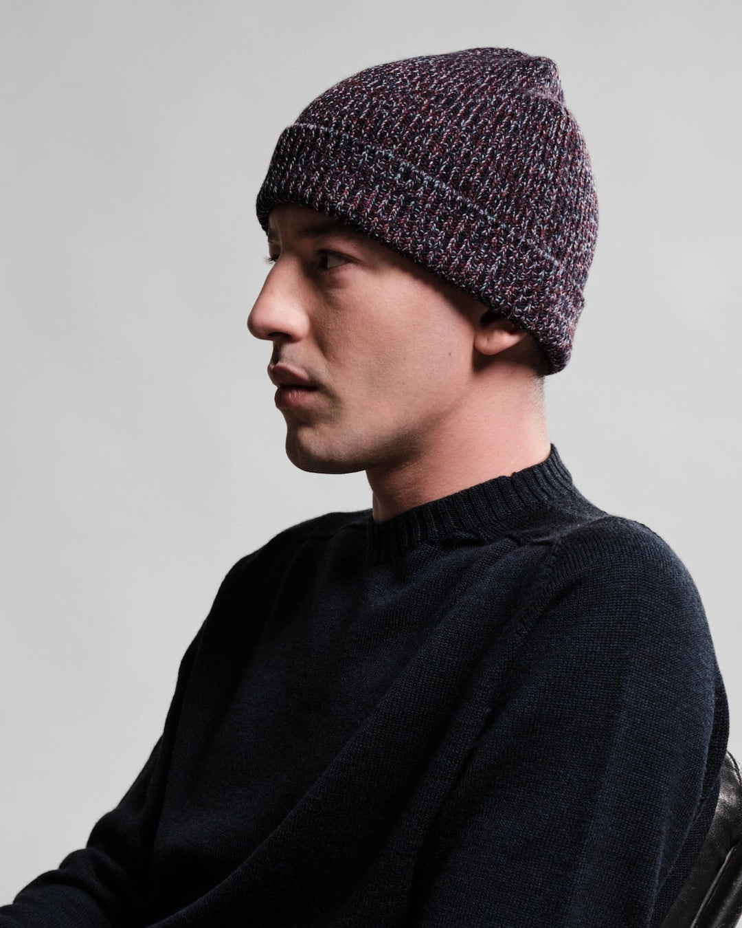 Bonnet Ara Chiné Rouge/Marine — vue portée 2