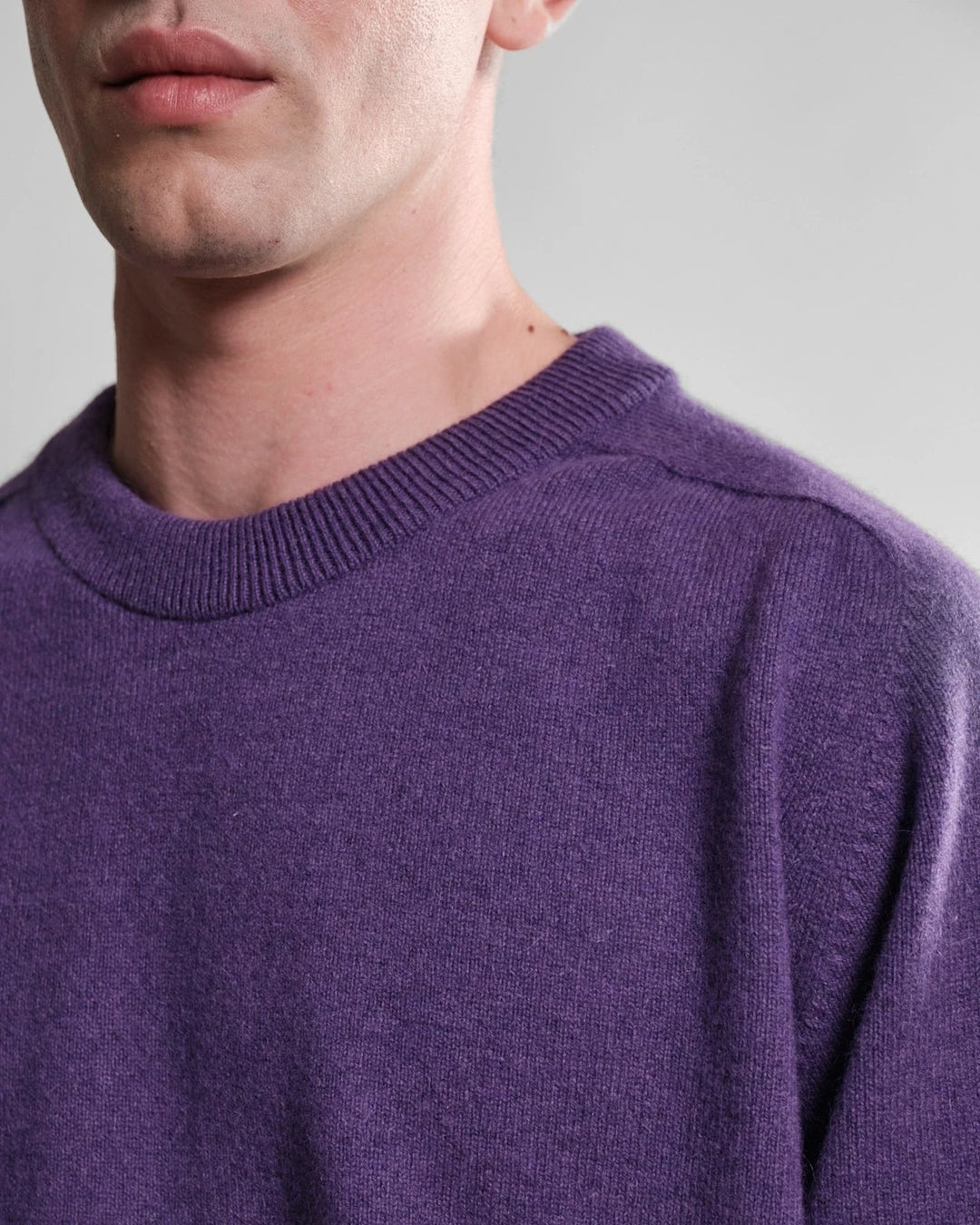 Pull Armen Col Rond prune — vue portée 3