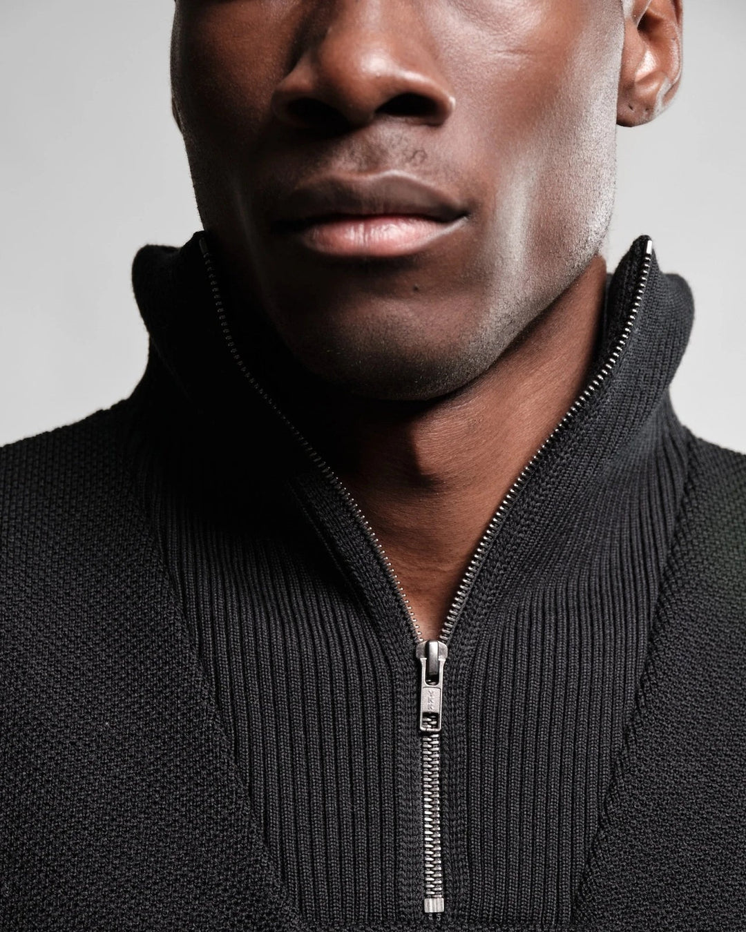 Pull Youri Col Camionneur Noir — vue portée 3