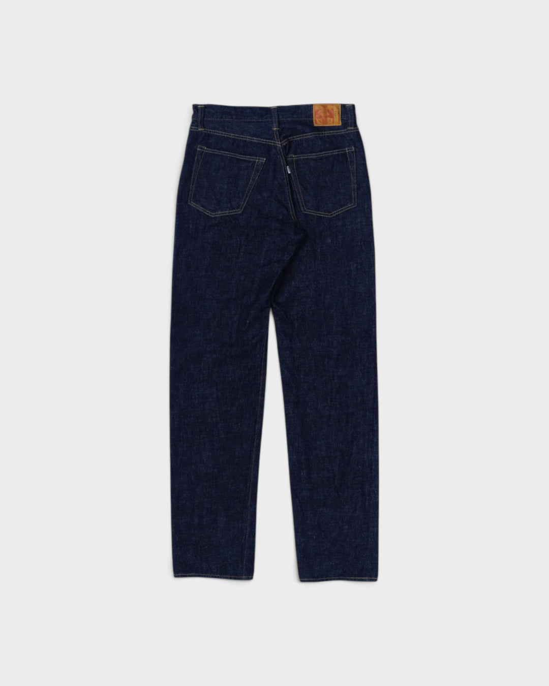 Jean Omoto Denim 0615 13.5oz Relax Fit One Wash Indigo - vue à plat de dos