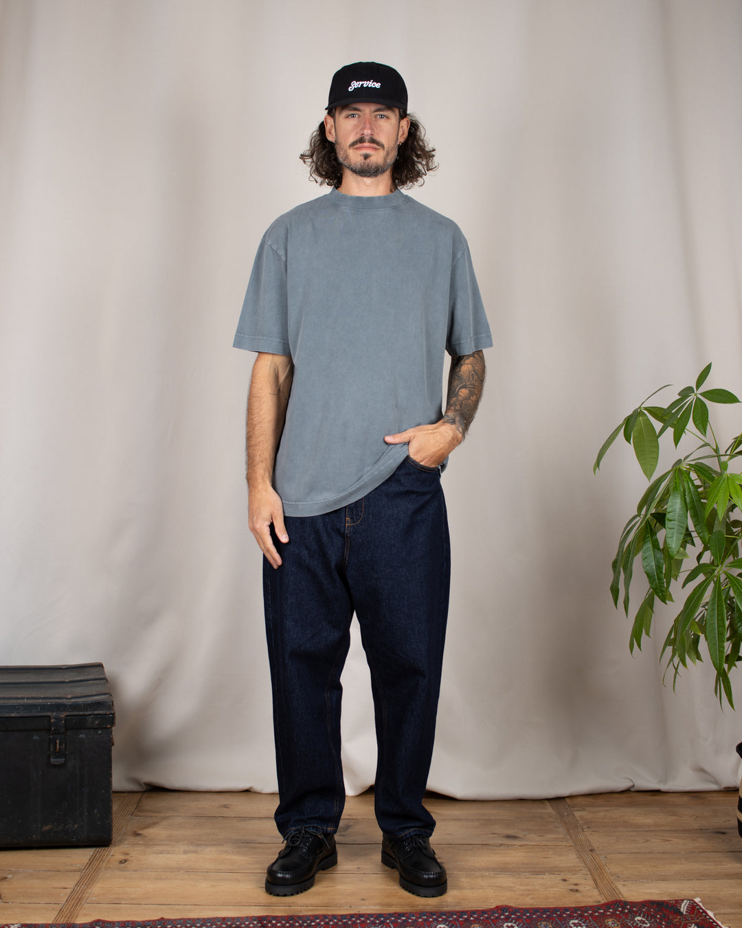 Relaxed Tee Blank Grey Washed