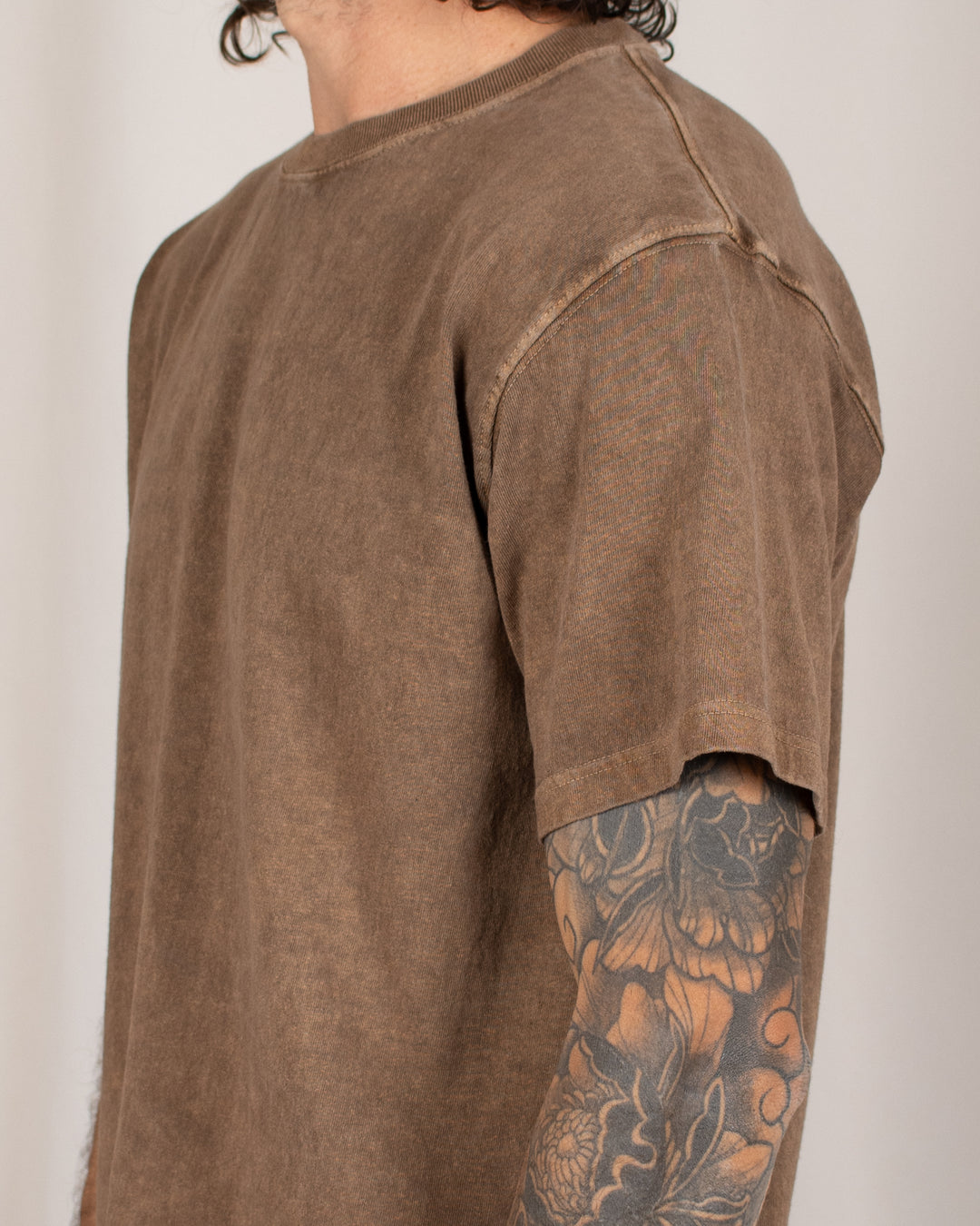 Short Sleeve Crew T-shirt P-Brown