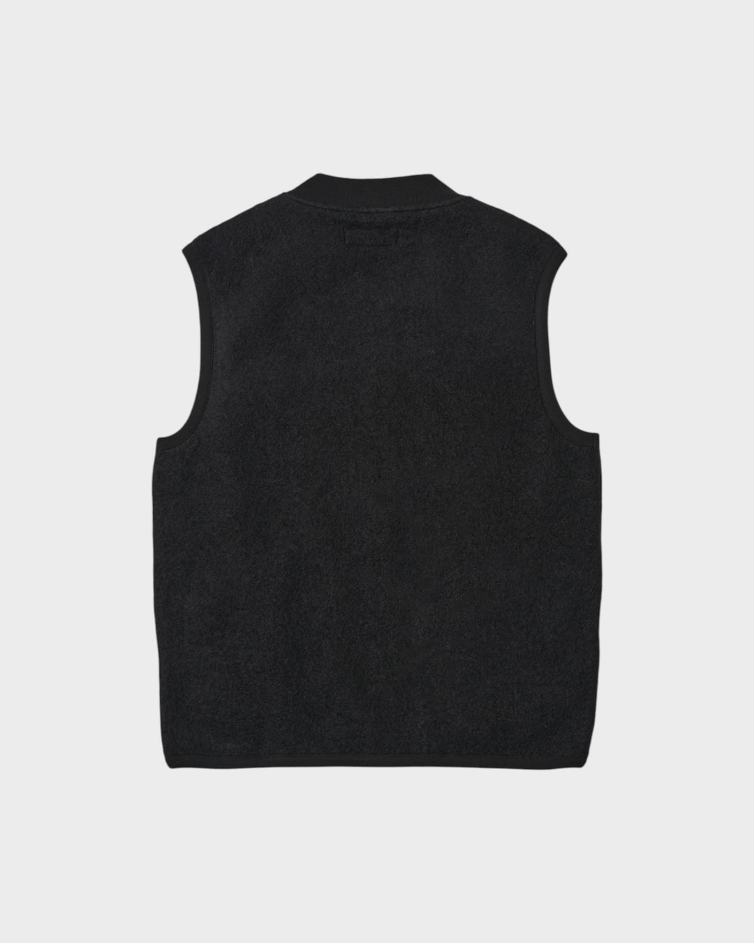 Zip Waistcoat Wool Fleece Black
