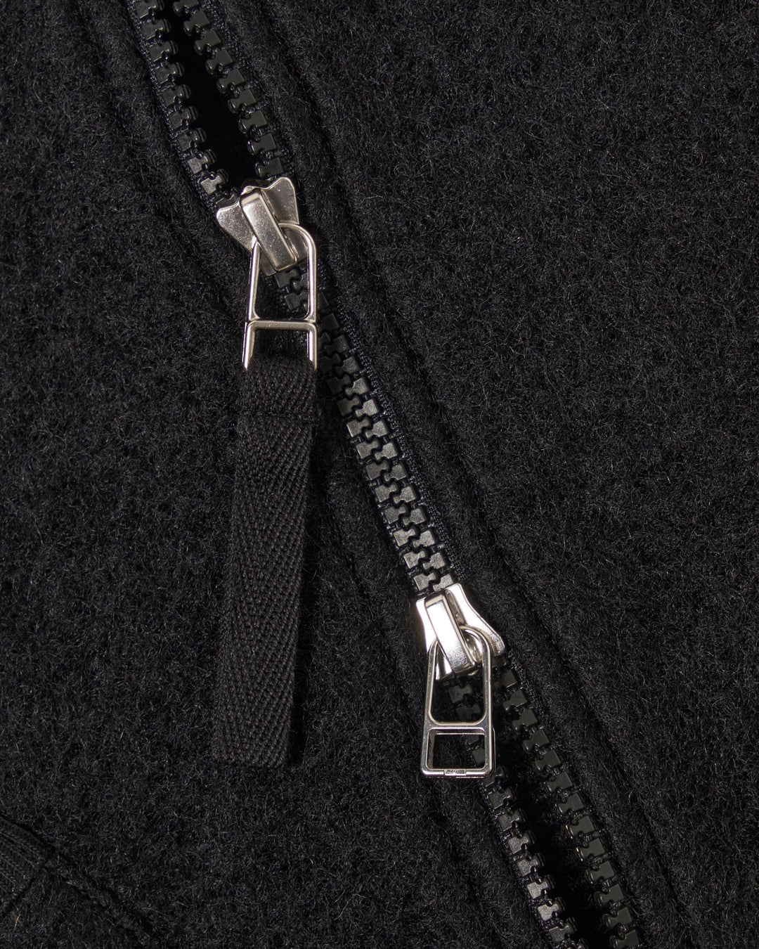 Zip Waistcoat Wool Fleece Black