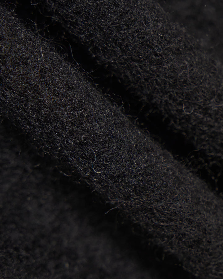 Zip Waistcoat Wool Fleece Black