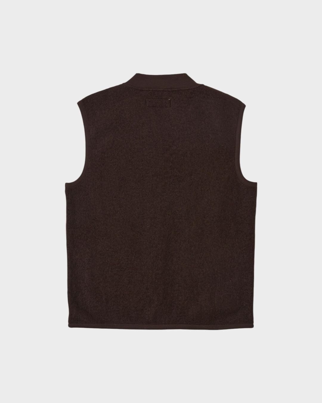 Zip Waistcoat Wool Fleece Brown