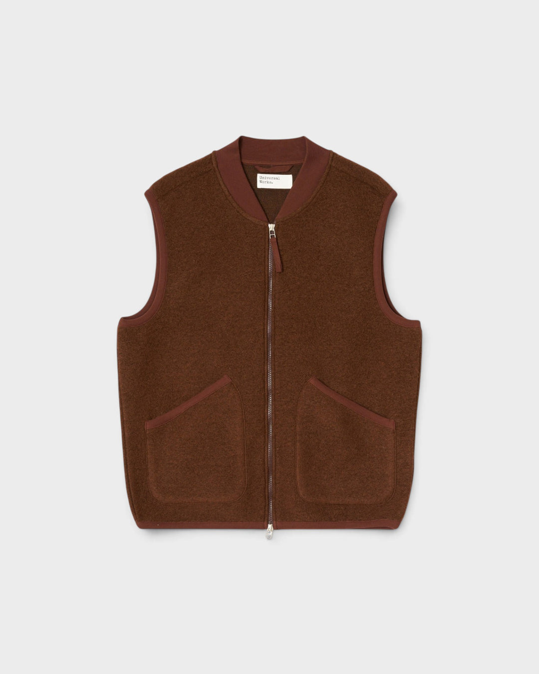 Zip Waistcoat Wool Fleece Cacao