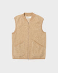 Zip Waistcoat Wool Fleece Fawn
