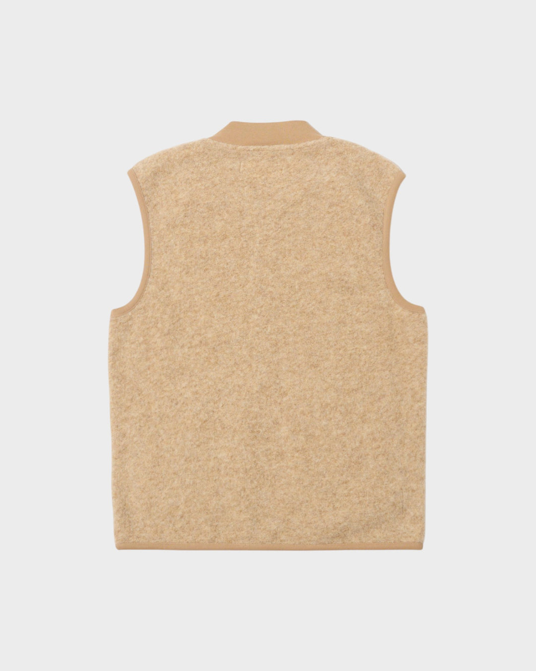 Zip Waistcoat Wool Fleece Fawn