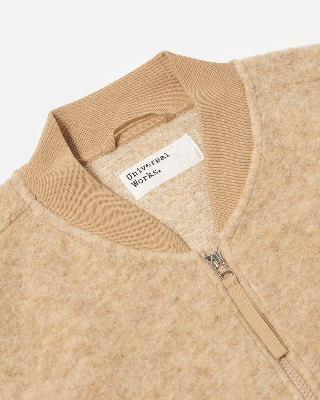 Zip Waistcoat Wool Fleece Fawn