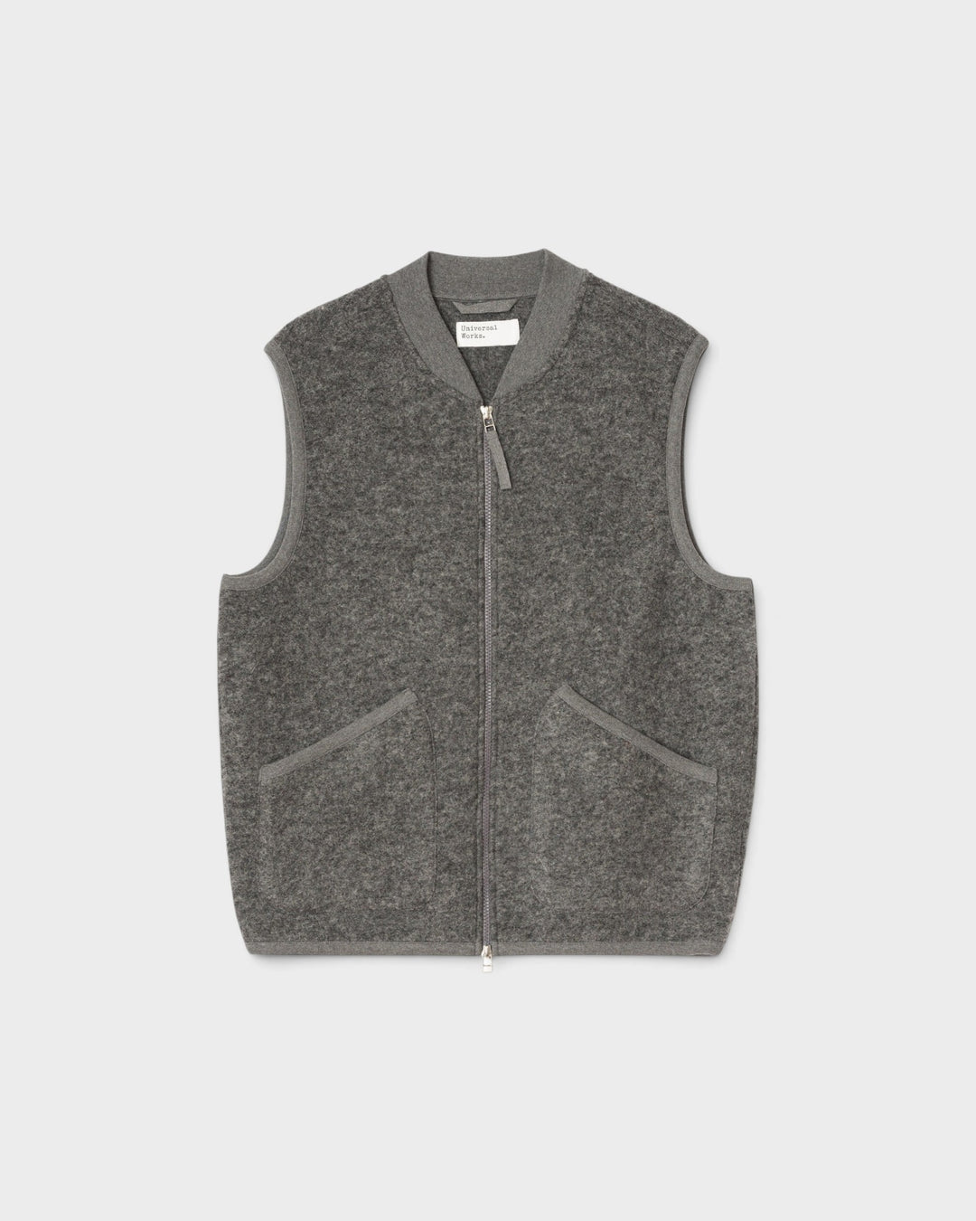 Zip Waistcoat Wool Fleece Grey Marl