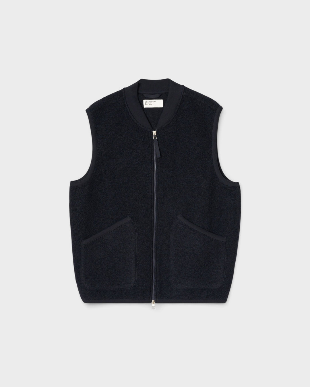 Zip Waistcoat Wool Fleece Navy