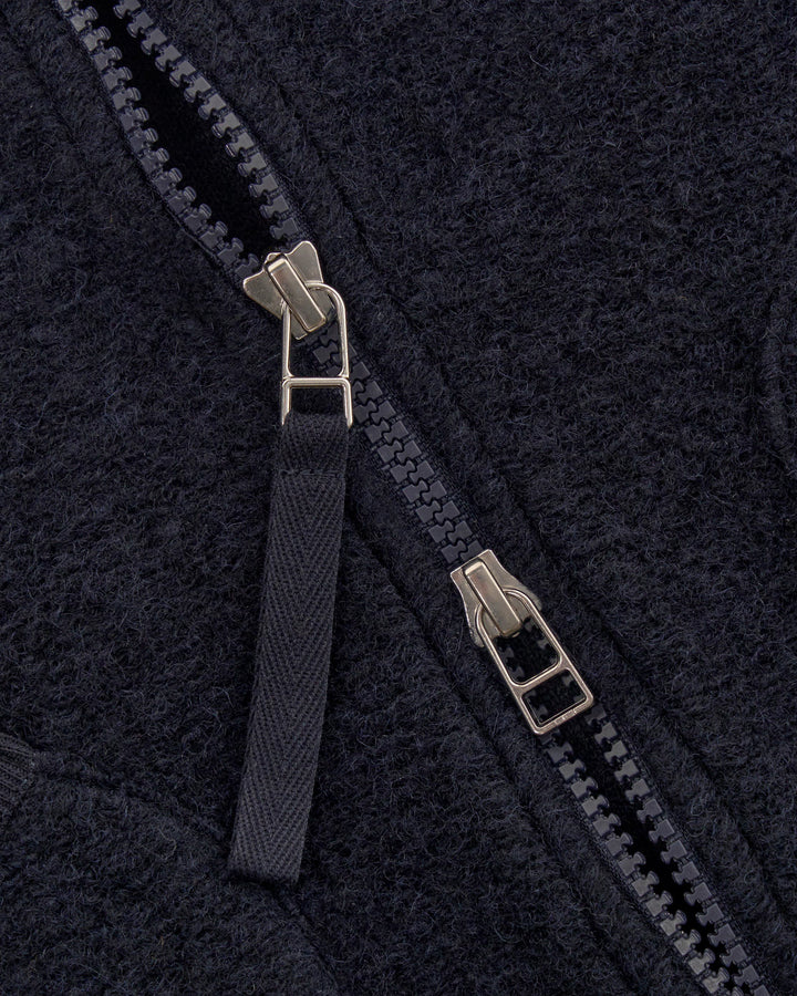 Zip Waistcoat Wool Fleece Navy
