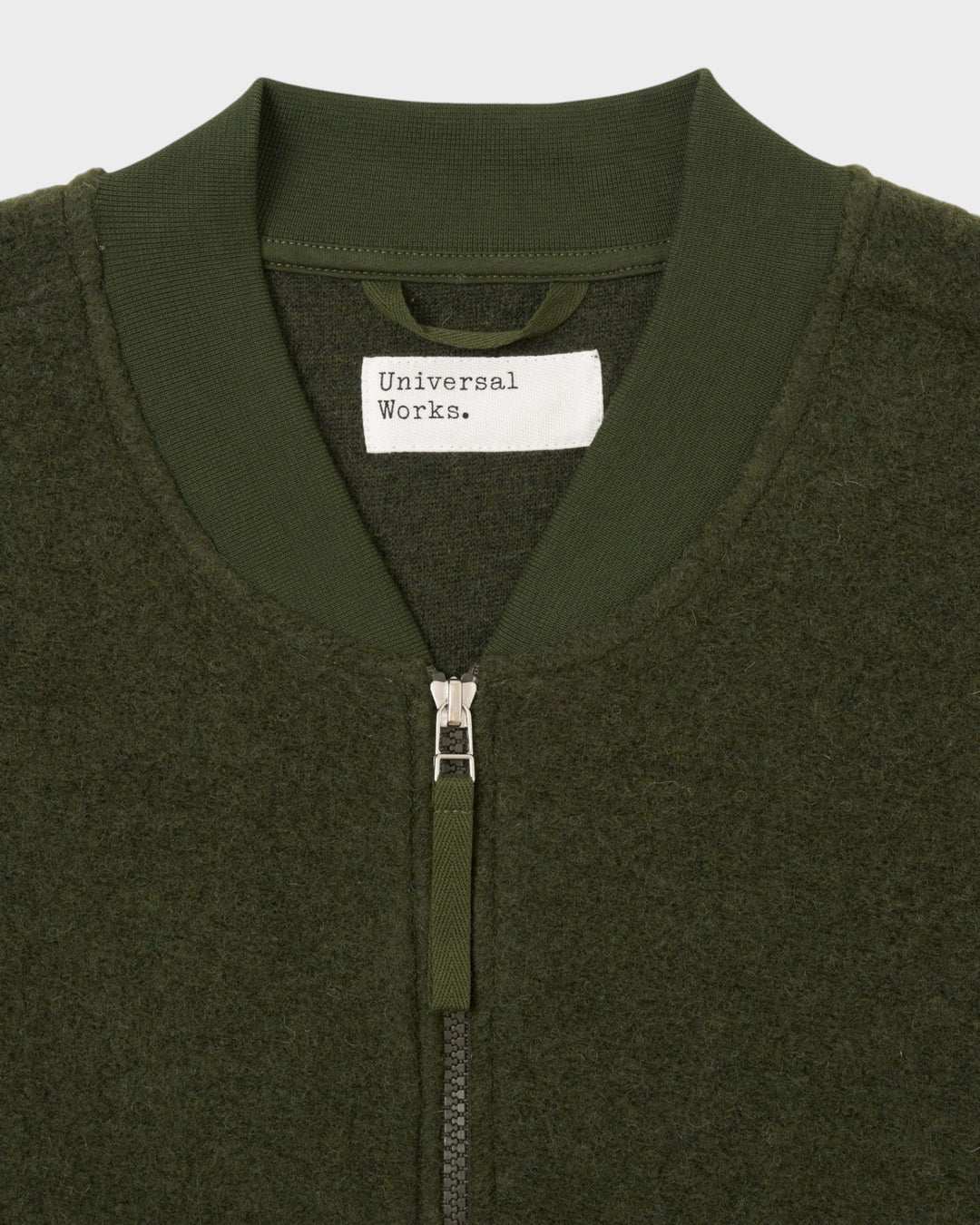 Zip Waistcoat Wool Fleece Olive