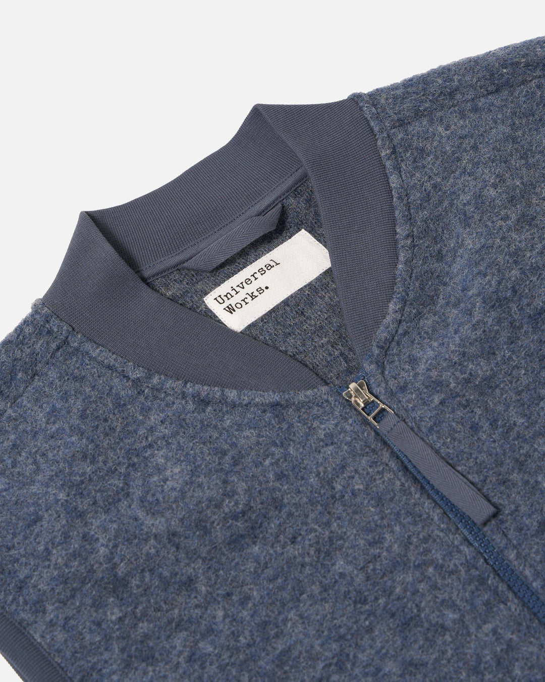Zip Waistcoat Wool Fleece State Blue