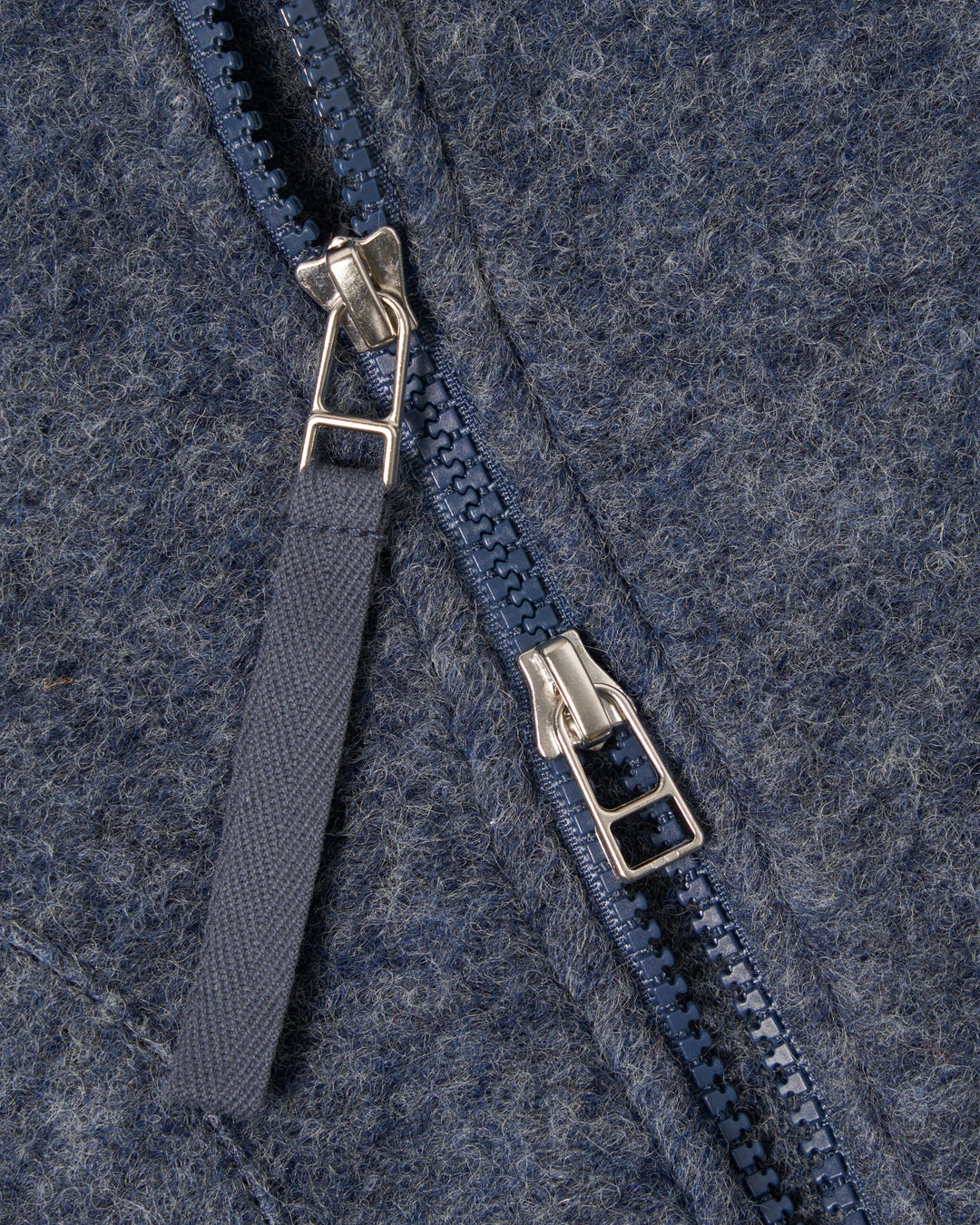 Zip Waistcoat Wool Fleece State Blue