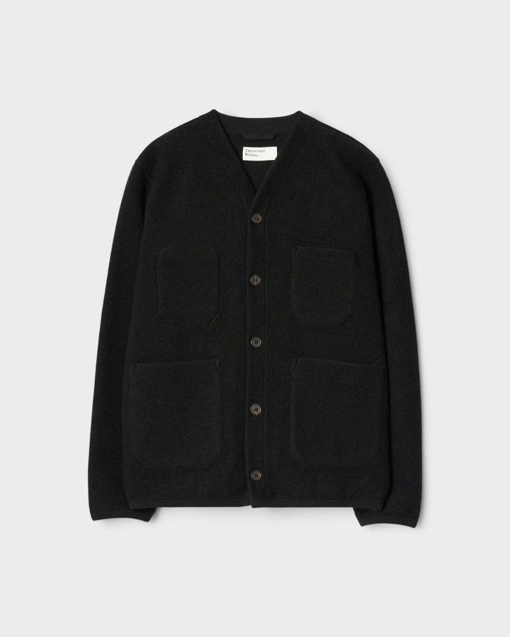 Cardigan Wool Fleece Black
