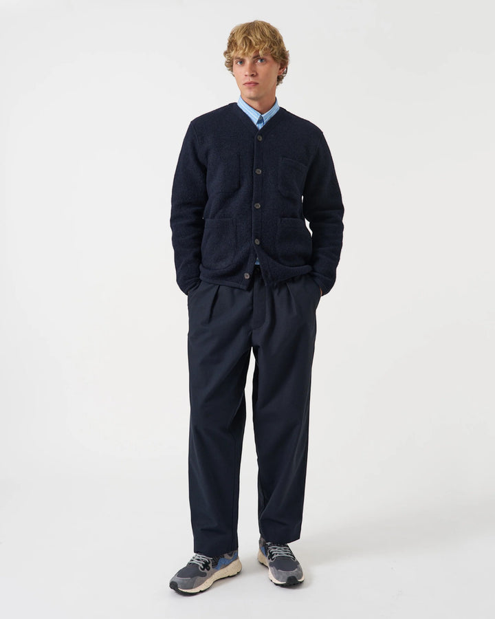 Cardigan Wool Fleece Navy