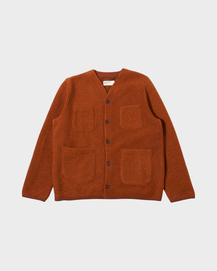 Cardigan Wool Fleece Rust