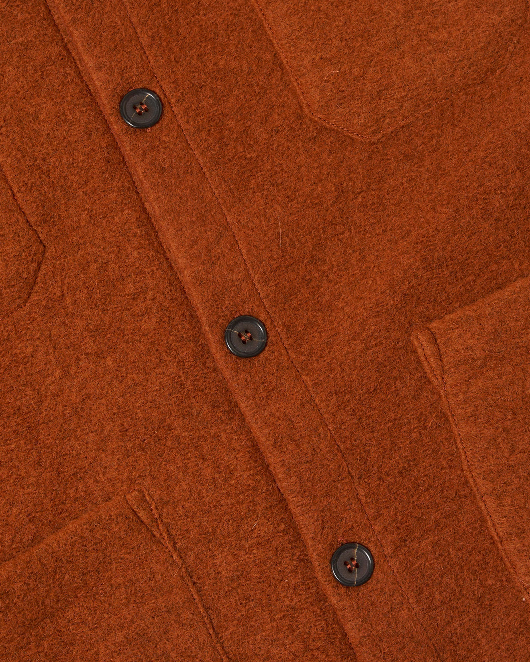 Cardigan Wool Fleece Rust