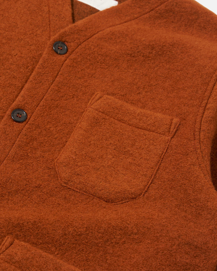 Cardigan Wool Fleece Rust