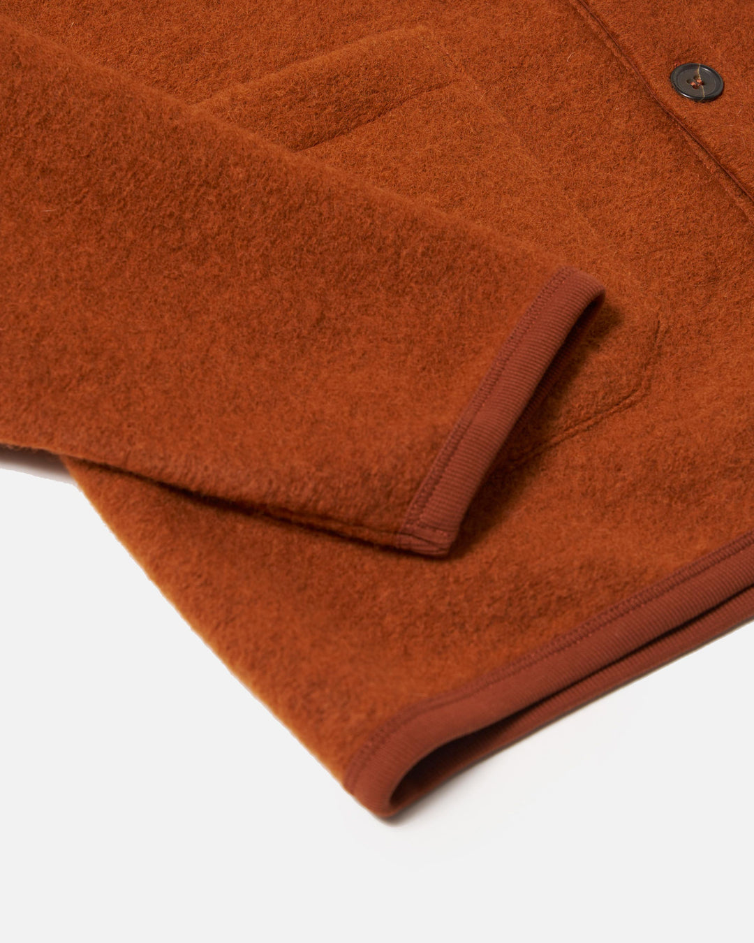 Cardigan Wool Fleece Rust