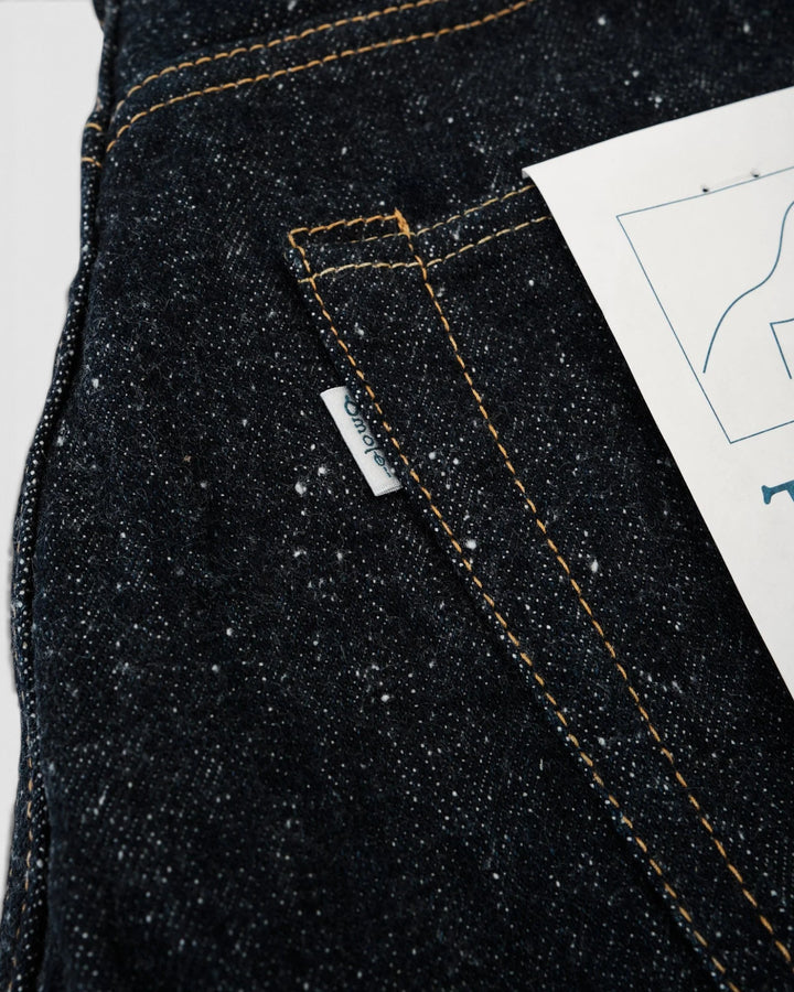 0611 15.5oz Slub Nep Denim Relax Fit One Wash Indigo