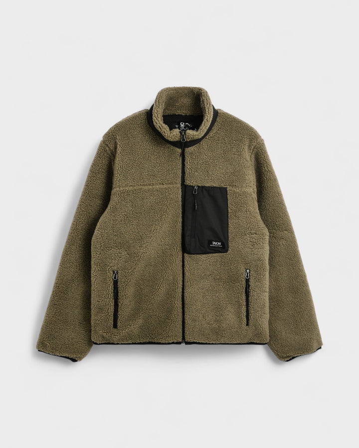 Mountain W-Zip Boa Hi Neck Jacket D.Beige/Black