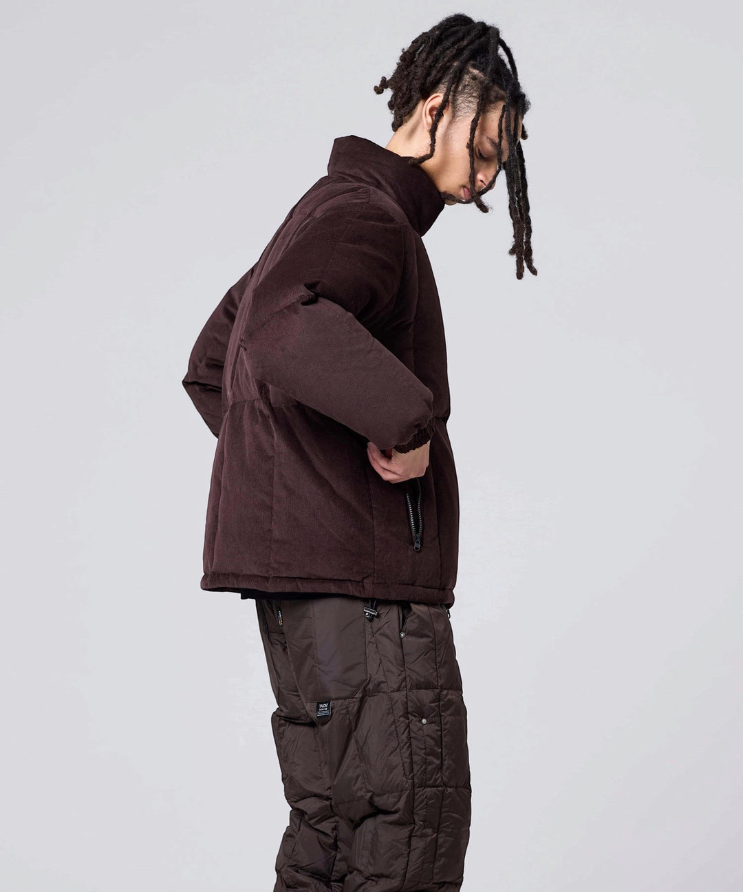 Work W-Zip Volume Corduroy Down Jacket D.Brown
