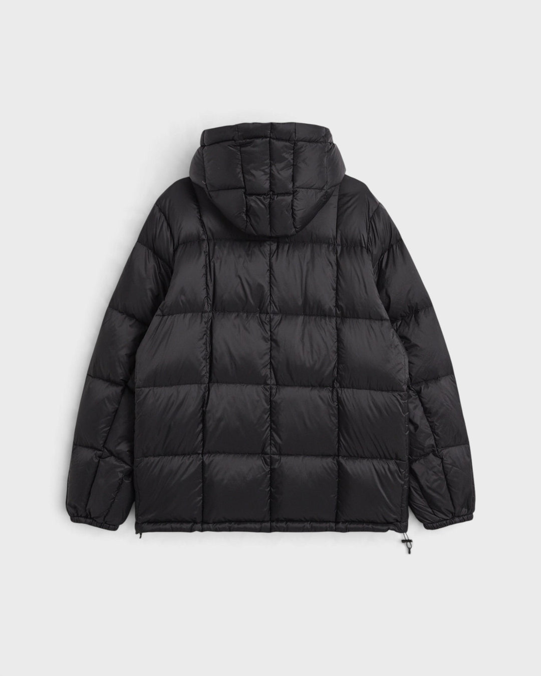 Taion Mountain Hooded Fly-Front Volume Down Jacket Black, dos à plat