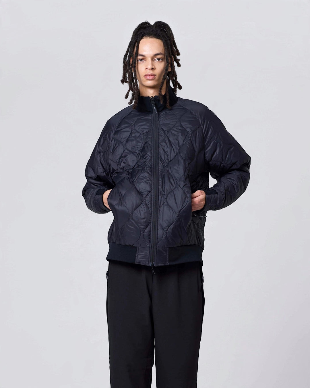 Taion Reversible Relax High-Neck Down Jacket BK×BK (LINE/BLACK), vue portée