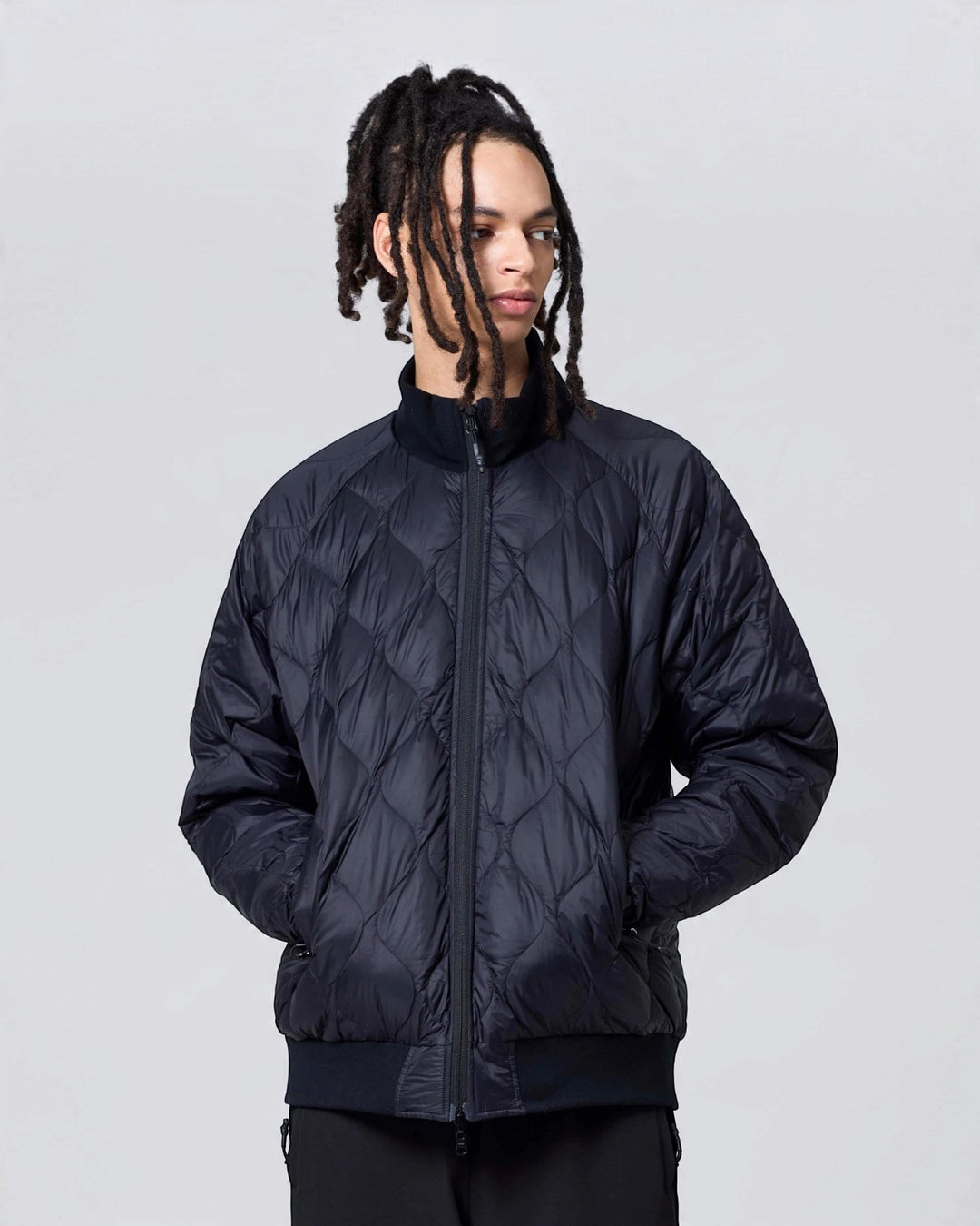 Taion Reversible Relax High-Neck Down Jacket BK×BK (LINE/BLACK), vue portée