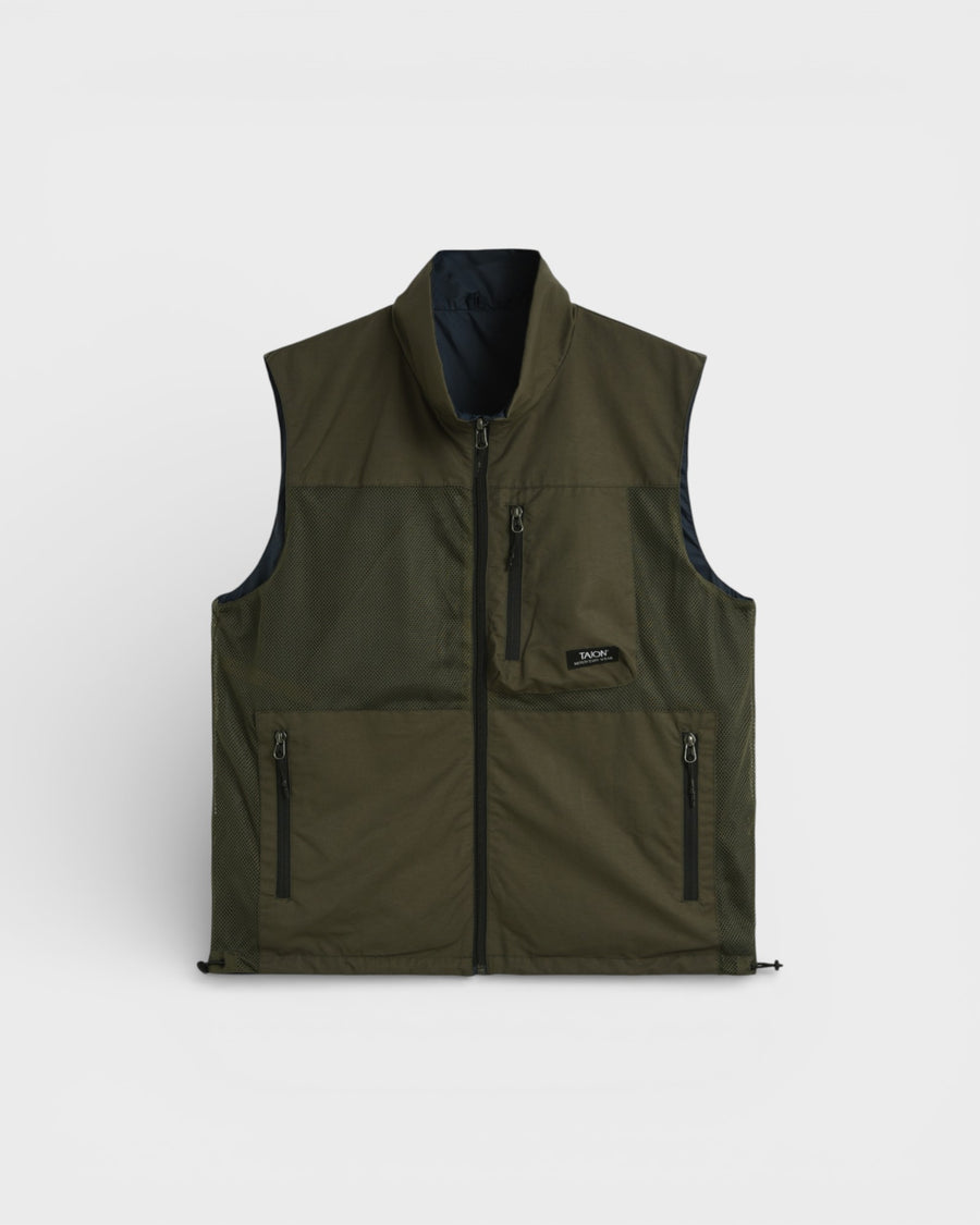 Down Mountain Reversible Mesh Vest D.Olive/D.Navy