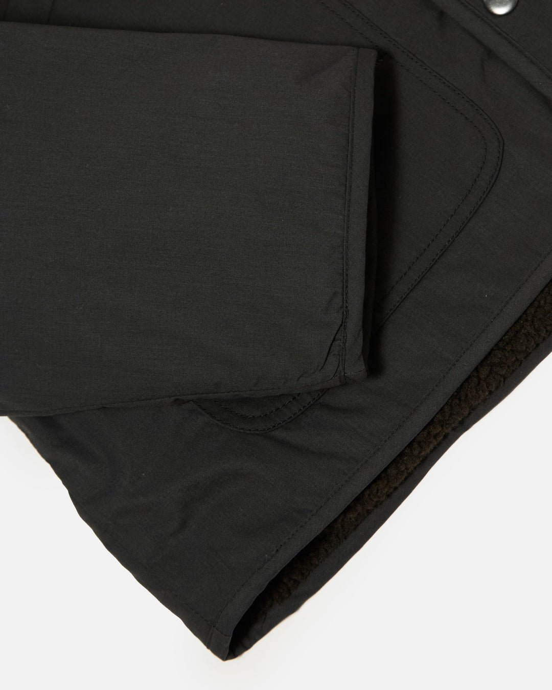 Reversible Simple Hooded Jacket Rec Polytech/Sherpa Black/Brown