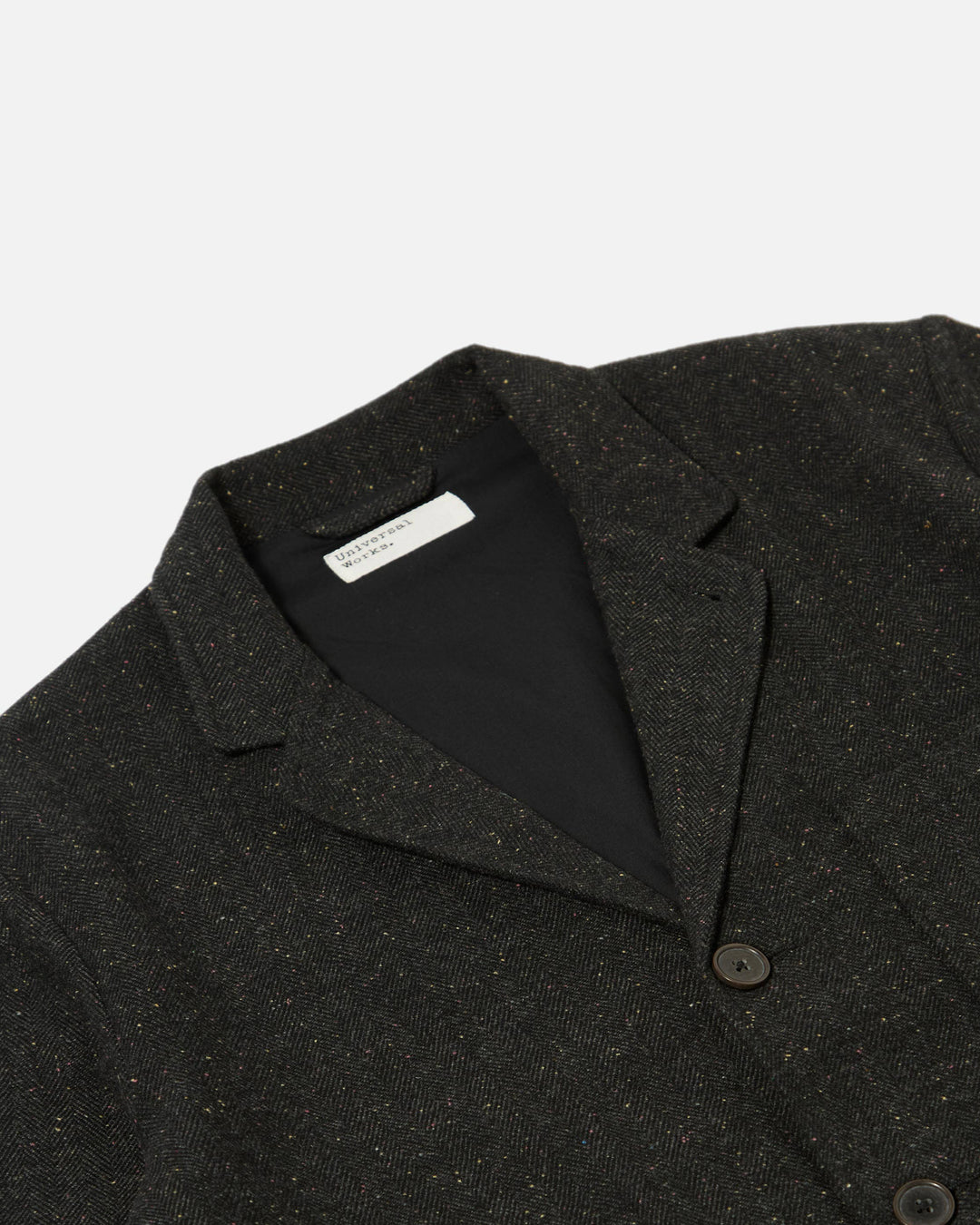 Three Button Jacket Salt N Pepper Tweed Black