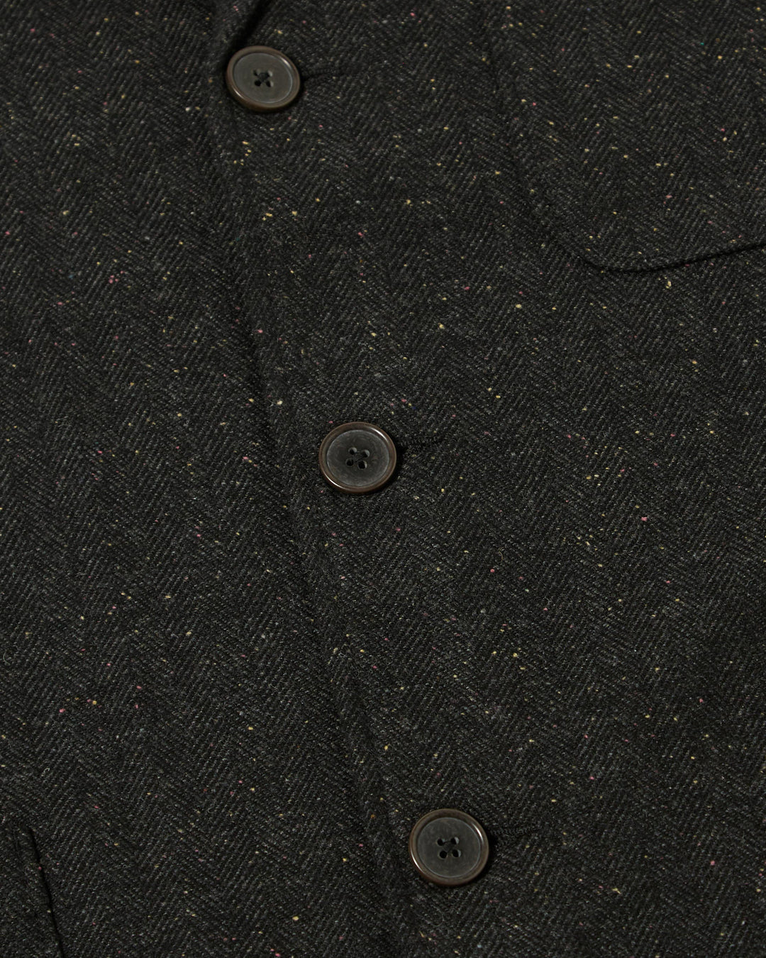 Three Button Jacket Salt N Pepper Tweed Black