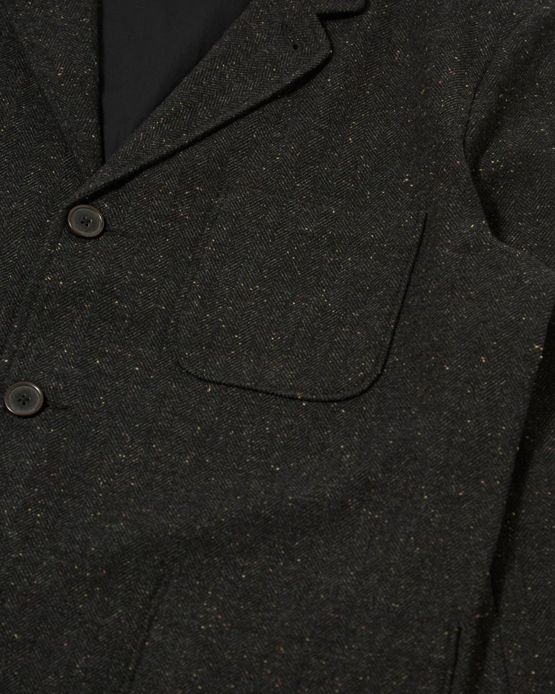Three Button Jacket Salt N Pepper Tweed Black
