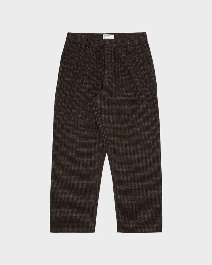 Duke Pant Cedar Check Brown