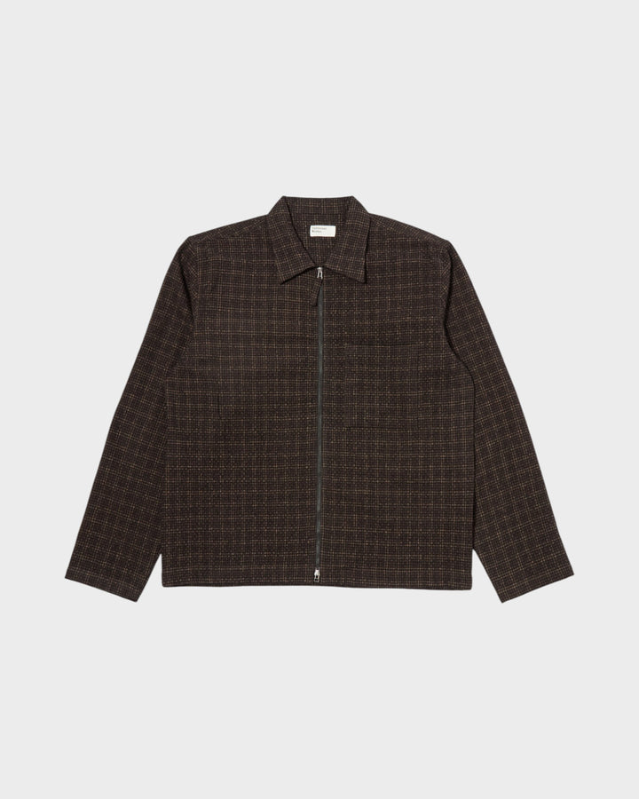 Zip Shirt Cedar Check Brown