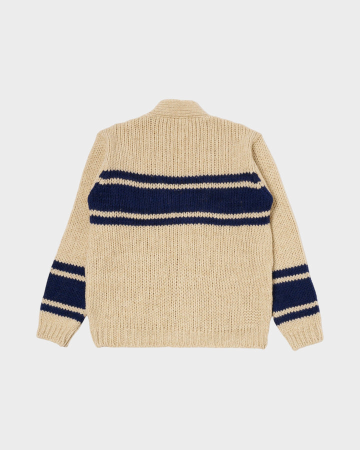 Langdale Cardigan Chunky Knit Stripe Sand