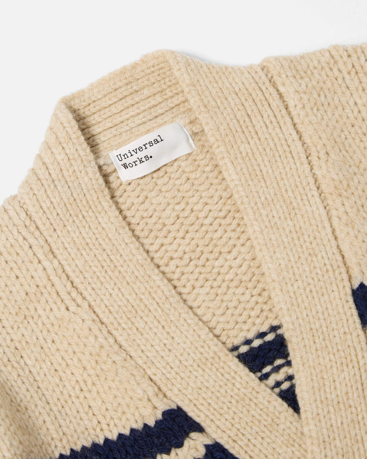 Langdale Cardigan Chunky Knit Stripe Sand